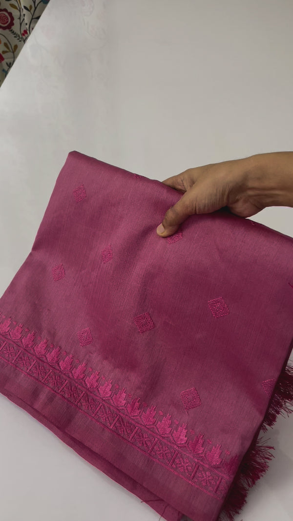 Fancy tussar silk saree - MSS698 Pink