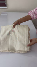 Blended tussar saree with embriodery - MS8665(3) Cream
