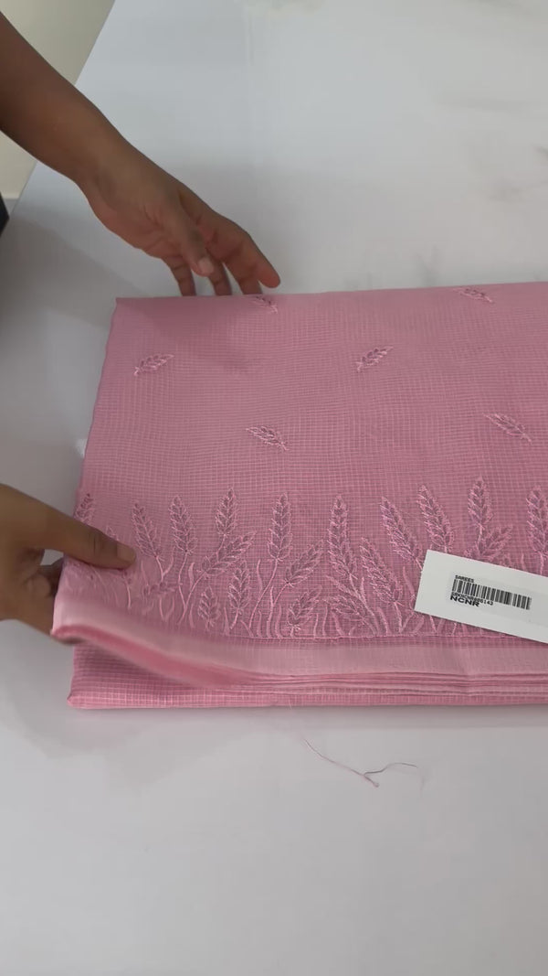 Kota silk embroidery saree MS8890 Pink