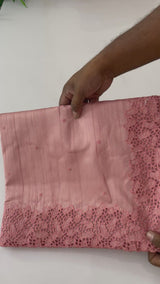 Blended tussar saree with cutwork - MSHK