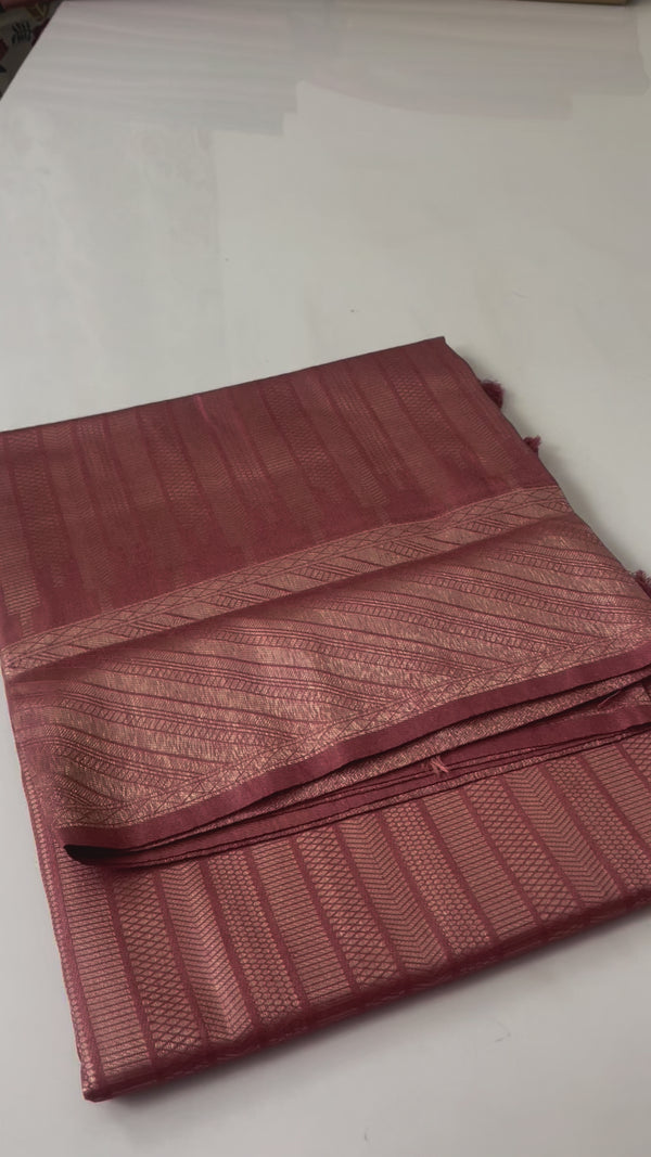 Banarasi soft silk saree MKSS1451 PEACH BROWN