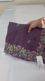 Crush chiffon georgette saree with embriodery borders SVVNYYY