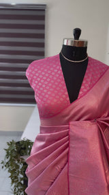 Pastel soft silk Saree - MKP926 CoralPink