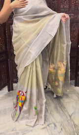 Crushed Tissue silk saree with thread work  MS16617 (2)