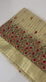 Tissue silk saree with embriodery MTTS89