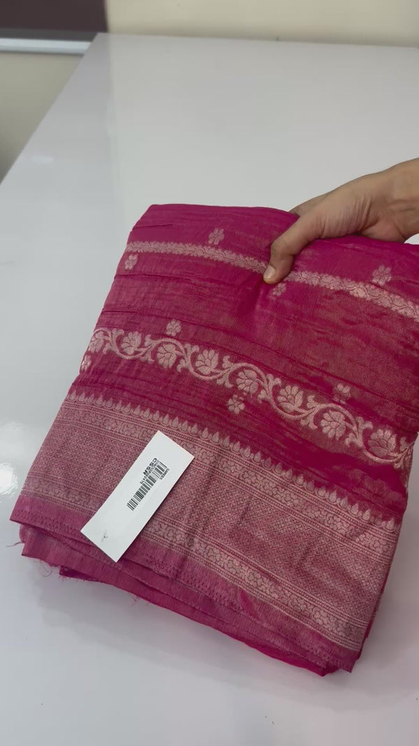 Banarasi crush georgette saree- MS1341- Pink