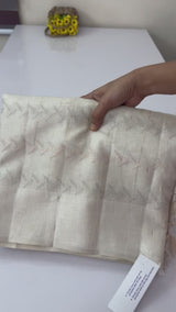 Blended tussar saree with embriodery - MS8665 Cream