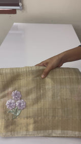 Blended tussar silk saree with zari weaving and sequence buttas MS16448