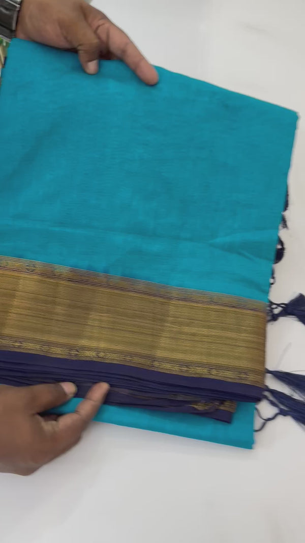 Jute silk sarees with contrast pallu & blouse MJL341