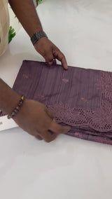 Blended tussar saree with cutwork SSPNMNR - Mauve