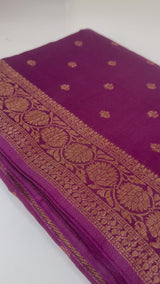 Banarasi Tussar Georgette Saree- MS44376 Wine