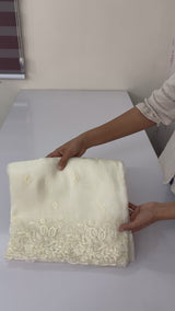 Tissue Organza saree with embroidery, pearl and cutdana work MS15207