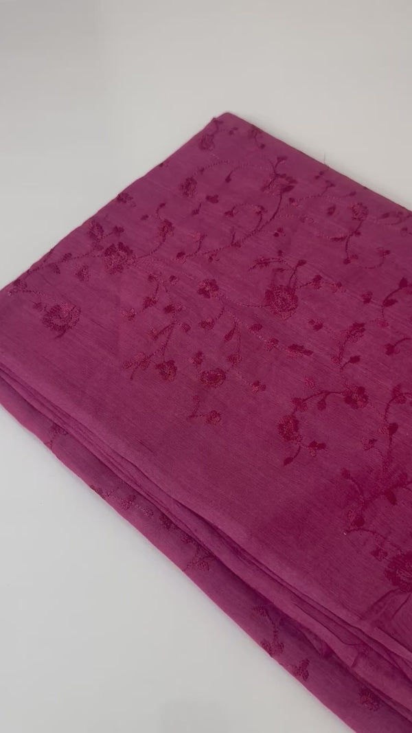 Pure bamboo tussar silk saree with embriodery - MTSS669