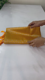 Brocade Banarasi silver weaving soft silk saree MS126771 MangoYellow