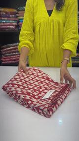 Soft chanderi saree with lace border  SFTCT -Red