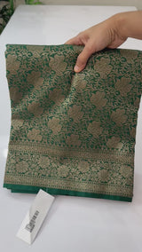 Banarasi semi katan saree SHKNSNM- BottleGreen