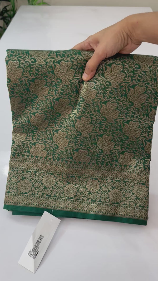 Banarasi semi katan saree SHKNSNM- BottleGreen