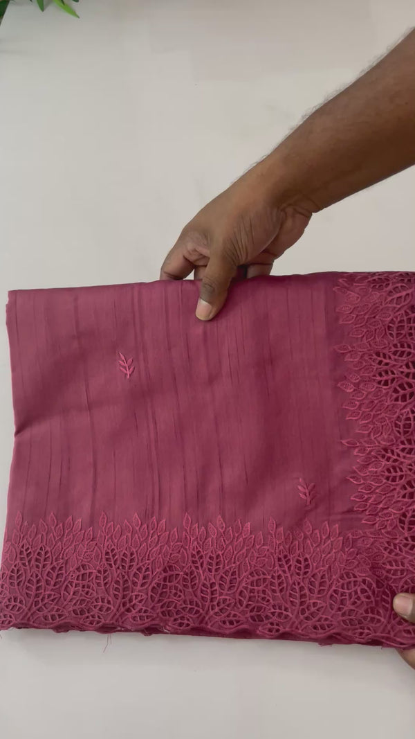 Blended tussar saree with cutwork - MSHK