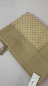 Banarasi Soft chiffon mix saree with buttas MS8145- Cream