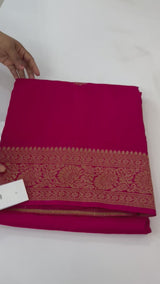 Banarasi Tussar viscose Georgette Saree  - MS5677 RaniPink