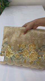 Tissue silk saree with cross stitch embroidery SHTNIHY