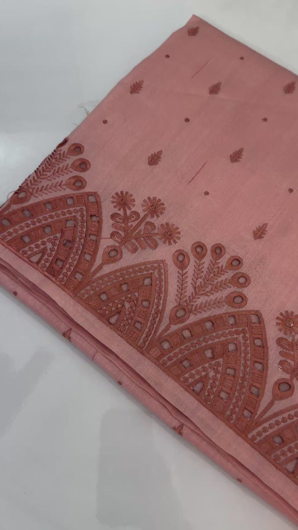 Semi tussar saree MTSS674 Peach