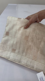 Blended tussar saree with embriodery - MS8665 Cream