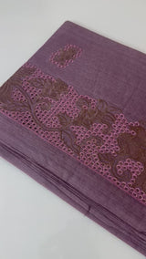 Pure bamboo tussar silk saree with cutwork & embriodery - MTSS670