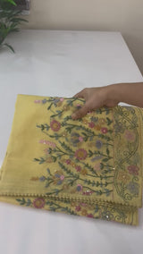 Handworked Tissue silk saree FBLK162 Yellow