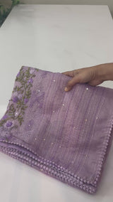 Handworked Tissue silk saree FBLK162 Lavender