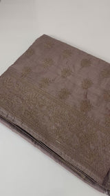 Pure desi tussar silk saree with chikankari embroidery - MTSS662