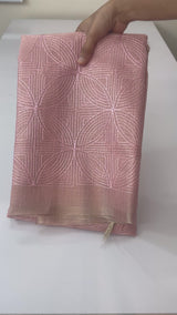 Tissue Silk embriodery saree MS49888 - Pink
