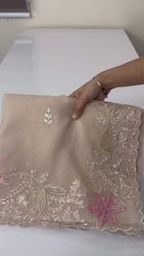 Shimmer crush Organza saree with zari and zardosi work - MS15027