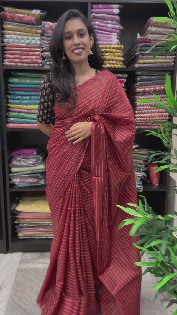 Dupion soft silk saree MDSS435 Maroon Red