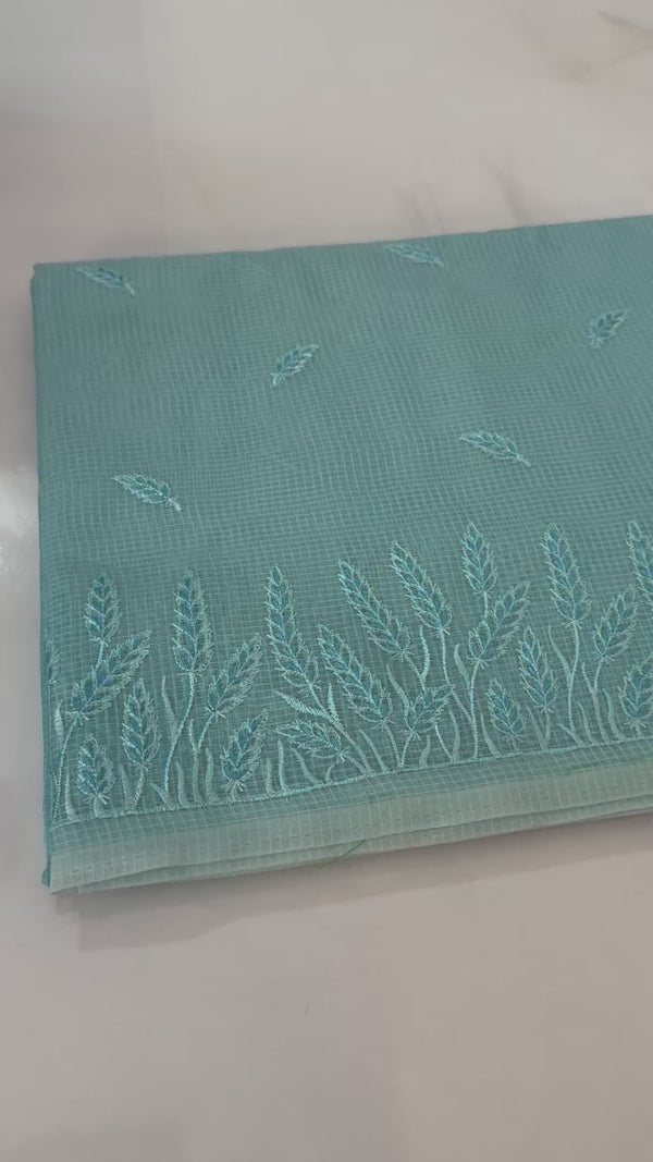 Kota silk embroidery saree MS8890 LightBlue