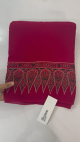 Pure Ajrakh Georgette saree MGS76 _ Red