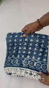 Indigo pure cotton saree SBHB8