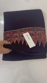 Pure Ajrakh Georgette saree MGS76 _ Black
