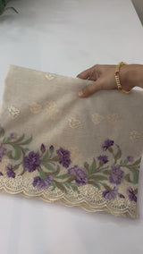 Kota silk saree with cross stitch embriodery MS13508C