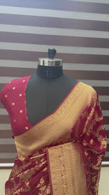 Banarasi viscose Georgette saree SEFNMRM - Maroon