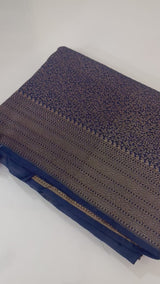 Banarasi semi katan saree SMBNIRY - DarkBlue
