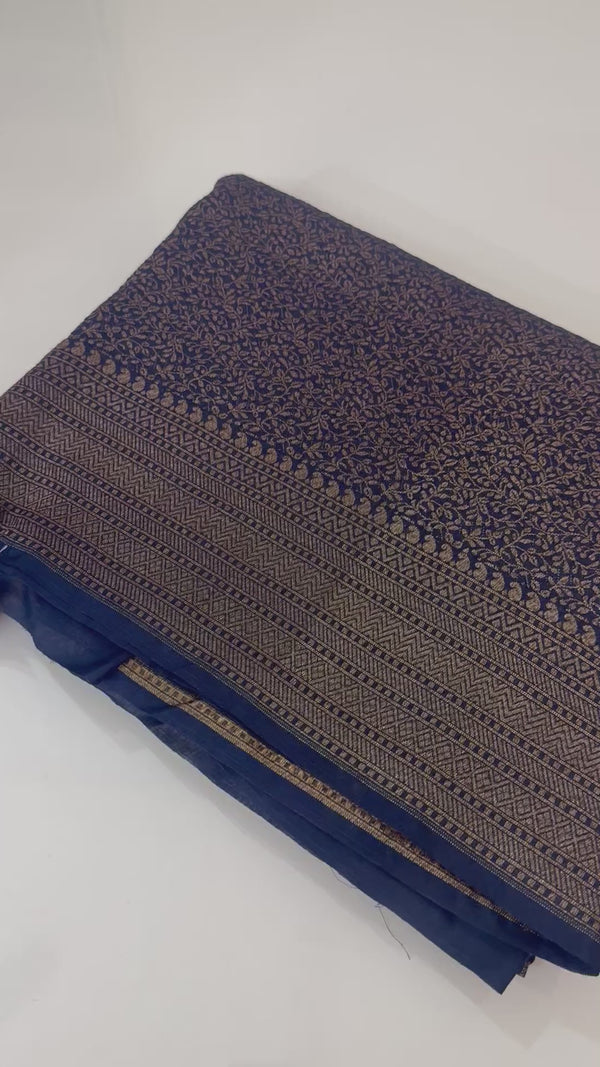Banarasi semi katan saree SMBNIRY - DarkBlue