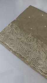 Embroidered Crepe semi tussar silk saree- MSS728