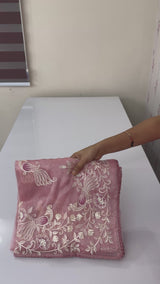 Tissue Organza saree with embroidery work MS15643