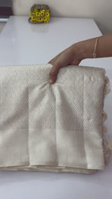 Blended tussar saree with embriodery - MS8665 Cream