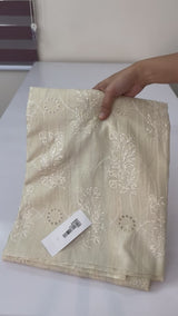 Blended soft tussar saree with embriodery - MS14997 - Offwhite
