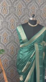 Crepe tissue silk saree with blouse MA32321
