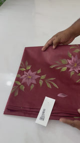 Handpainted blended soft tussar silk saree SPBNEHY01