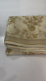 Banarasi kora oraganza saree with embroidery  MKOS326 Cream