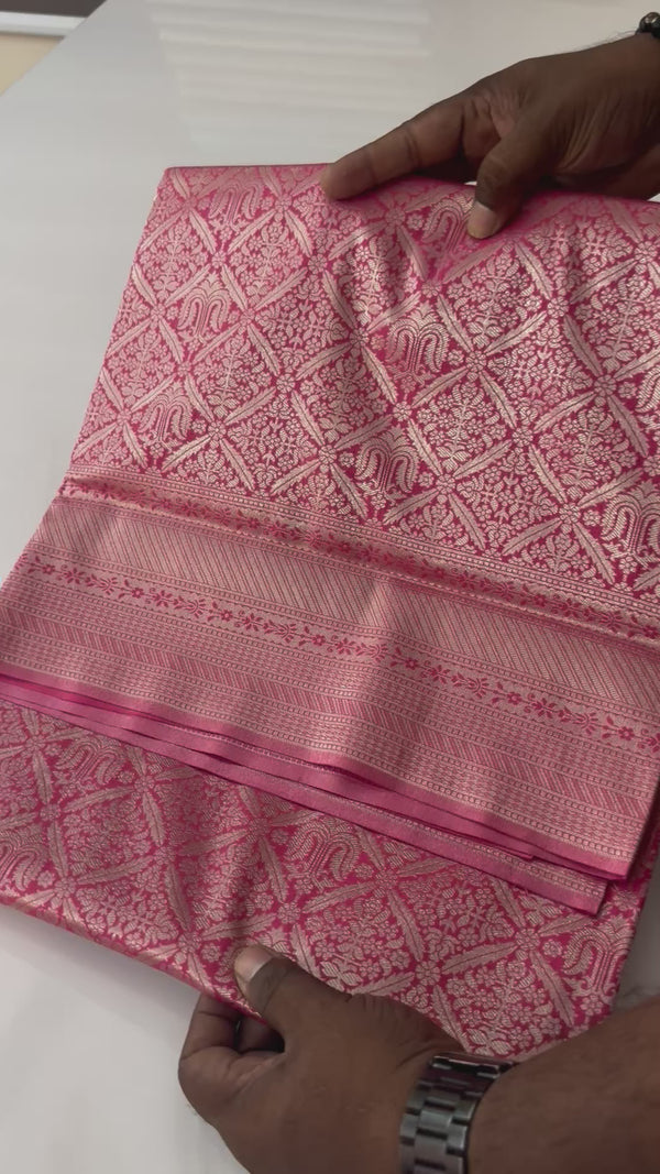 Banarasi semi katan saree MBWS111 - CoralPink